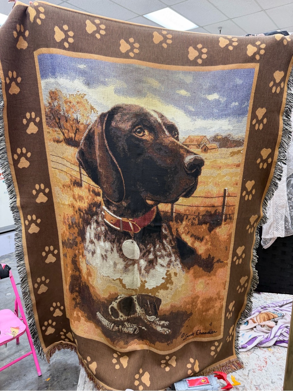 Brown Dog Portrait Woven Throw Blanket - Cozy Home Accent